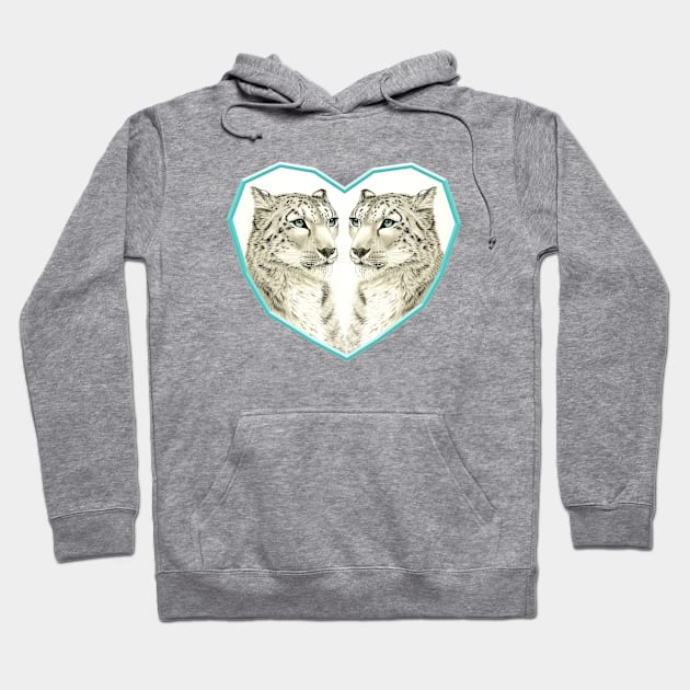 Snow leopards Hoodie by Lara Plume